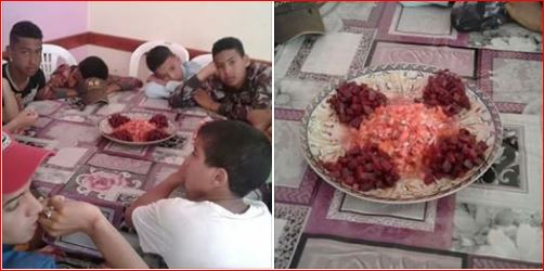 مرحبا بيك معنا السيد الوزير: مهزلة هذه هي وجبة الغذاء من مخيم سيدي إفني جهة كلميم وادنون 