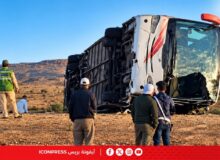 فاجعة طريق زاكورة انقلاب حافلة مسافرين بمدخل تاكونيت إقليم زاكورة بالطريق الوطنية رقم 9